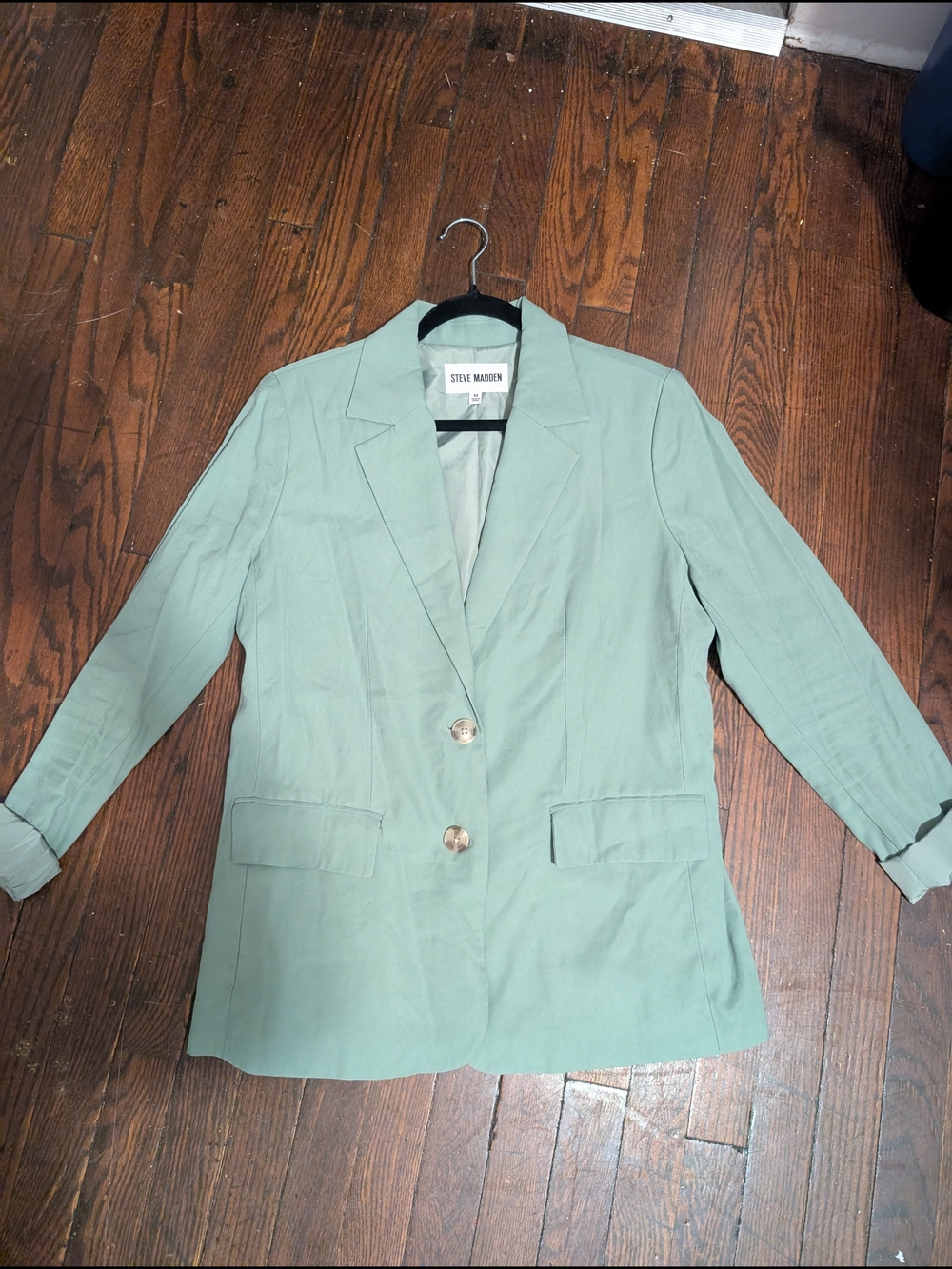 Steve Madden Seafoam Green Women's Tailored Blazer (Medium)